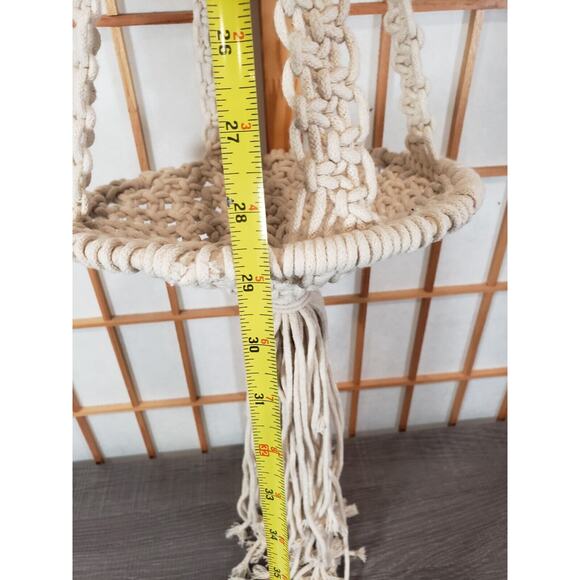 Handmade Macrame Plant Hanger 44” long 29" to plate 8.5 Diameter -Made in India - Picture 7 of 10